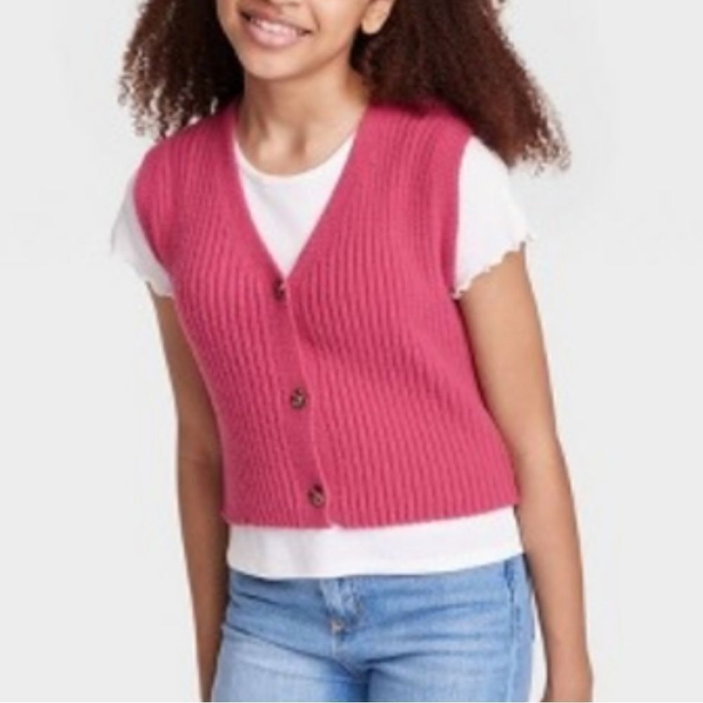 Art Class Girls Yellow & Pink 2pc Vest(Size L 10-12)